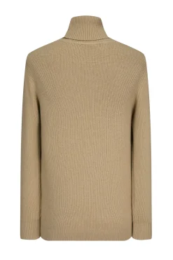 Pull col roulé maille cotelé