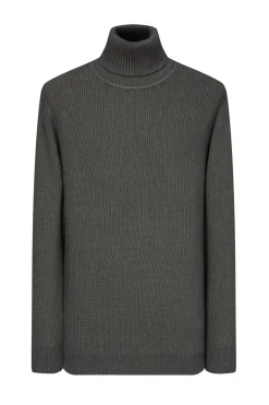 Pull col roulé maille cotelé