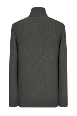 Pull col roulé maille cotelé