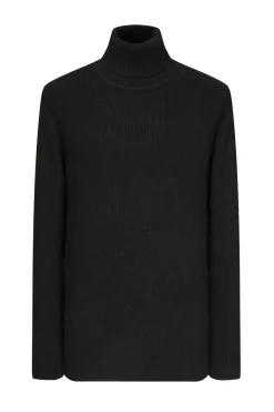 Pull col roulé maille cotelé