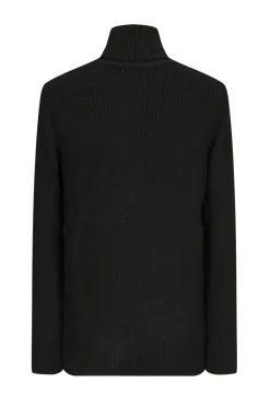 Pull col roulé maille cotelé