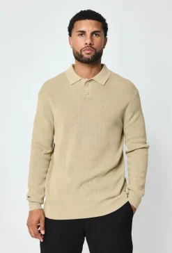 Pull en maille col à revers avec deux boutons