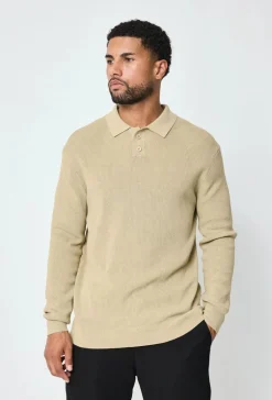 Pull en maille col à revers avec deux boutons
