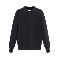 Pull en maille col à revers avec deux boutons
