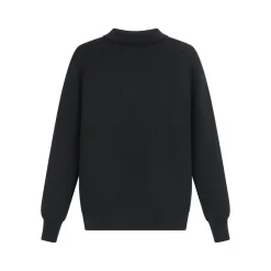 Pull en maille col à revers avec deux boutons