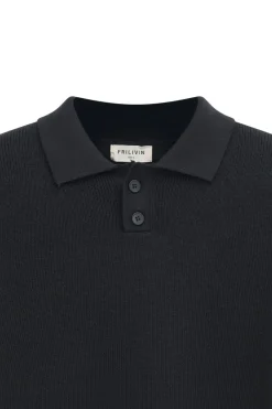 Pull en maille col à revers avec deux boutons