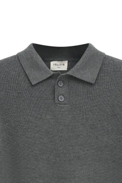 Pull en maille col à revers avec deux boutons