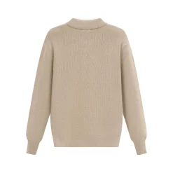 Pull en maille col à revers avec deux boutons
