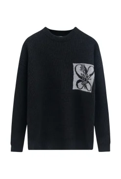 Pull en maille effet fausse poche