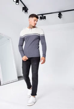 Pull léger avec col classique zippé