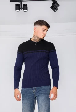 Pull léger avec col classique zippé