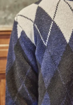 Pull maille à motif losange
