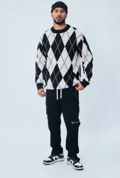 Pull maille à motif losange