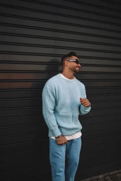 Pull maille cotelée effet chiné