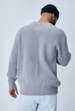 Pull maille cotelée effet chiné