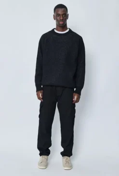 Pull maille couleur uni col rond
