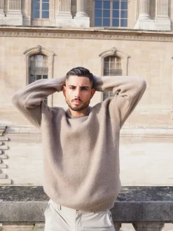 Pull maille couleur uni col rond