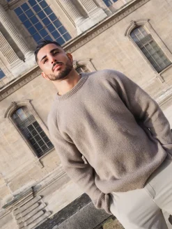Pull maille couleur uni col rond