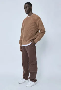 Pull maille épaisse cotelée