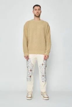 Pull maille épaisse cotelée