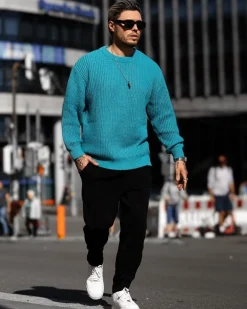 Pull maille épaisse cotelée