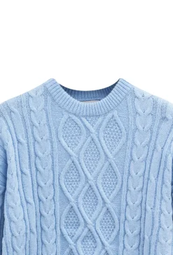 Pull tréssé à col rond