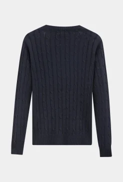 Pull tréssé avec col rond