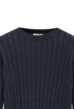 Pull tréssé avec col rond
