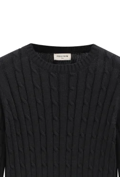 Pull tréssé avec col rond