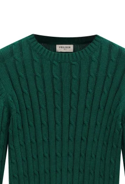 Pull tréssé avec col rond
