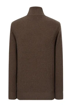 Pulls maille à col montant zippé