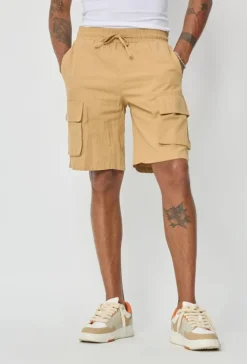 Short cargo droit uni
