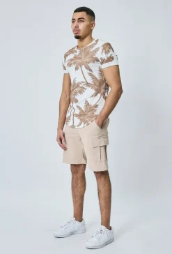 Short cargo toile