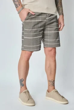 Short chino à carreaux