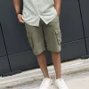 Short en coton avec poches cargo
