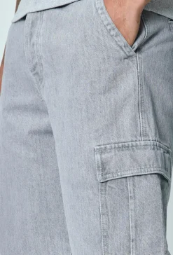 Short en jean oversize cargo
