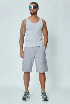 Short en jean oversize cargo