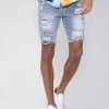 Short jean stretch déchiré