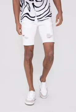 Short jean stretch déchiré