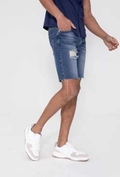 Short jean stretch déchiré