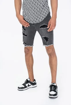 Short jean stretch déchiré