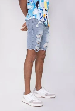 Short jean stretch déchiré