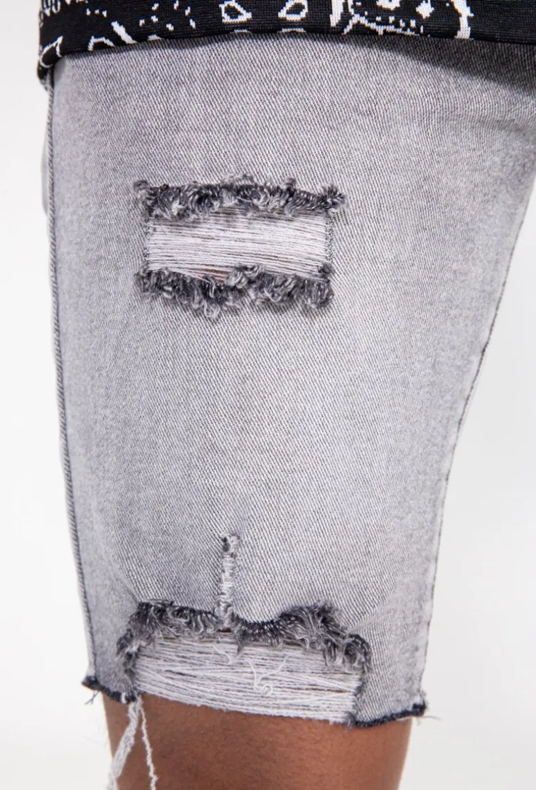 Short jean stretch déchiré