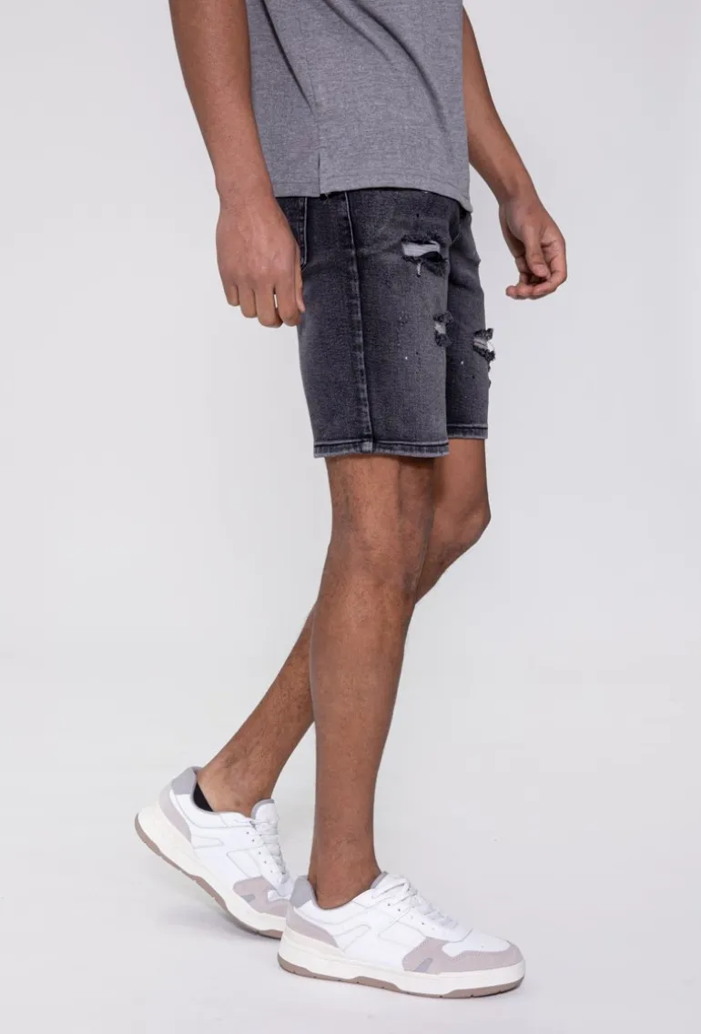 Short jean stretch déchiré