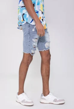 Short jean stretch déchiré