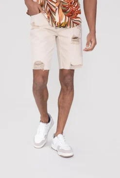 Short jean stretch déchiré