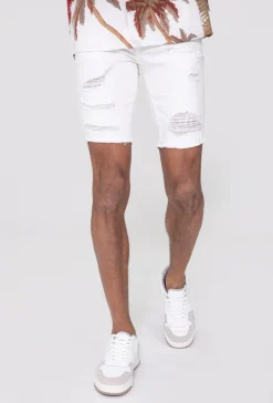 Short jean stretch déchiré