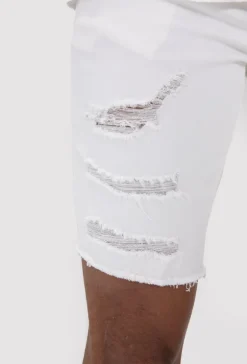 Short jean stretch déchiré