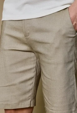 Short uni en toile de style chino