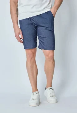 Short uni en toile de style chino